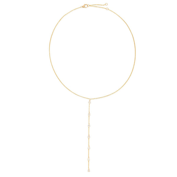 VIOLET DIAMOND TRIPLE  BEZEL LARIAT Y DROP NECKLACE