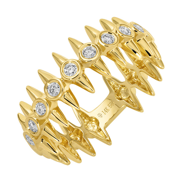 MEME SPIKED EDGE DIAMOND RING