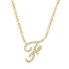 SCRIPT DIAMOND INITIAL NECKLACES