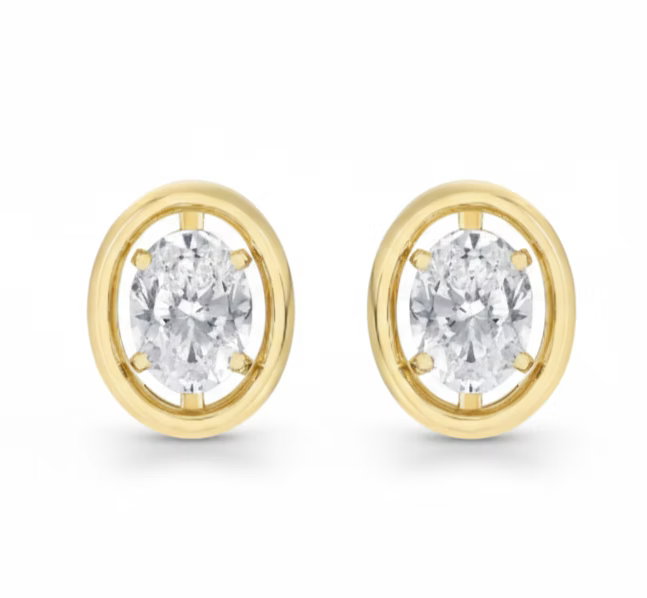 DAYNA OVAL STUD EARRINGS