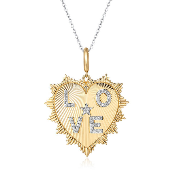 LOVE  FLUTED HEART NECKLACE