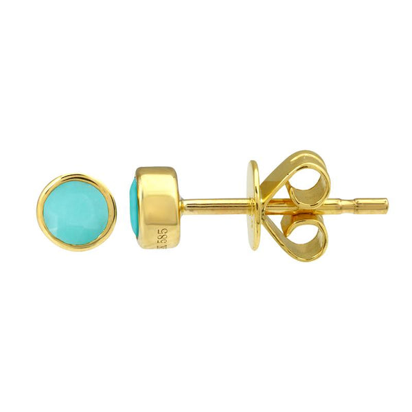 TORI BEZEL SET TURQUIOSE STUD EARRINGS