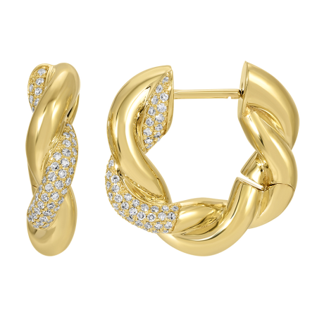 JANE PAVE TWISTED HOOP EARRIGS