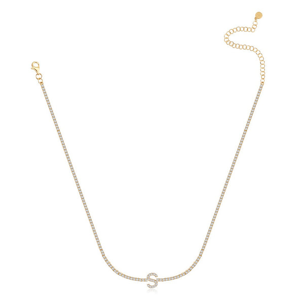 CUSTOM DIAMOND  INITIAL NECKLACE