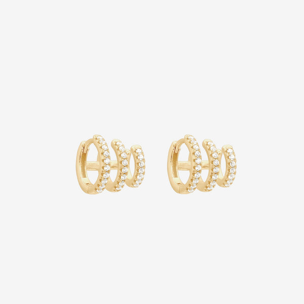 KATRINA TRIPLE PAVE HOOP