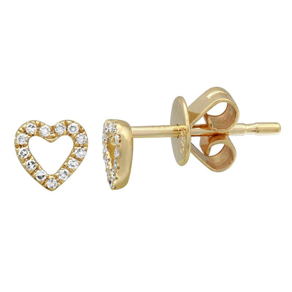 PENNIE OPEN HEART DIAMOND STUD EARRING