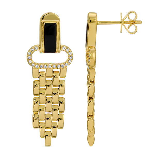 SHAYLA PANTHER CHAIN  DROP EARRINGS
