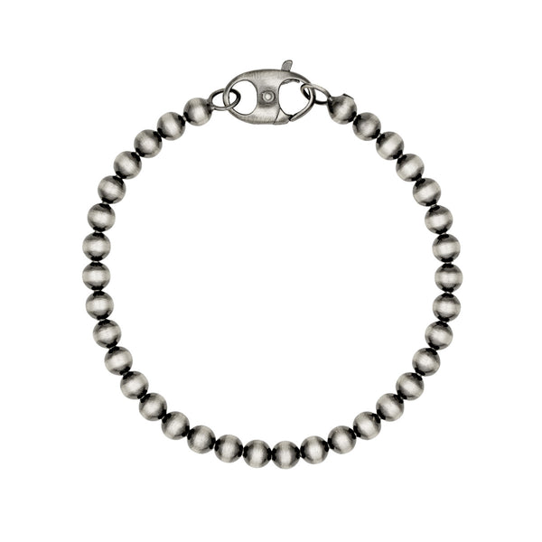 ASHER ROUND BEAD MARINER LOCK CHAIN BRACELET - 8"