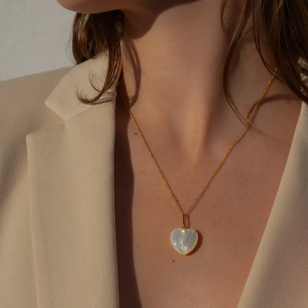 GEMMA MOTHER OF PEARL HEART CHARM