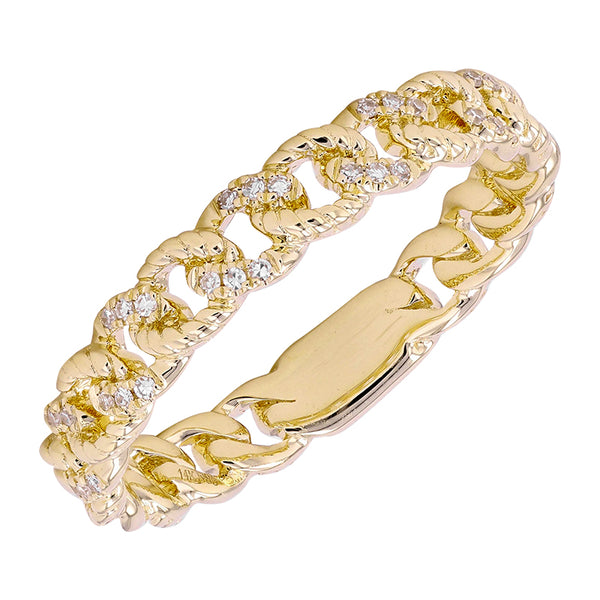 HARLOW  CUBAN DETAILED LINK RING