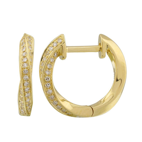 SELMA GOLD + DIAMOND TWISTED HUGGIES