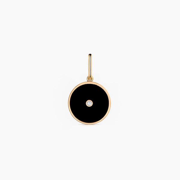 BALIA BLACK ENAMEL COIN PENDANT
