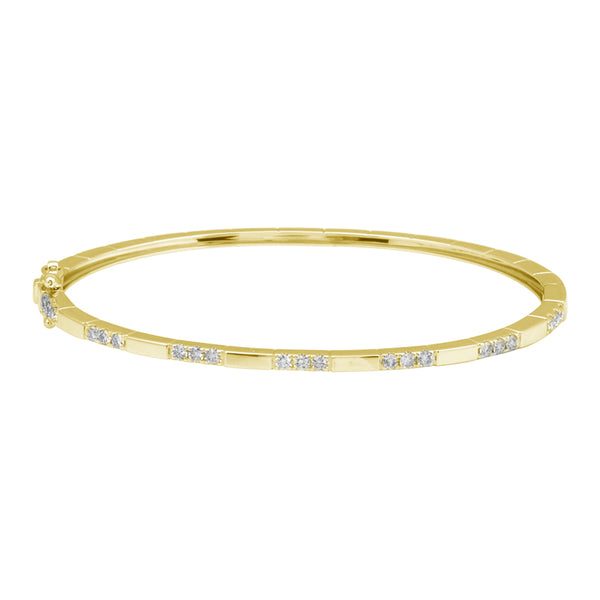 LILLA DIAMOND GOLD SQUARE BANGLE BRACELET