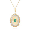 ASPEN  GOLD + EMERALD FLUTED NECKLACE