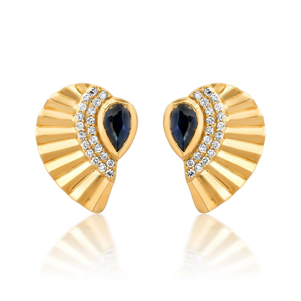FIONA FLUTED FAN STUD EARRINGS