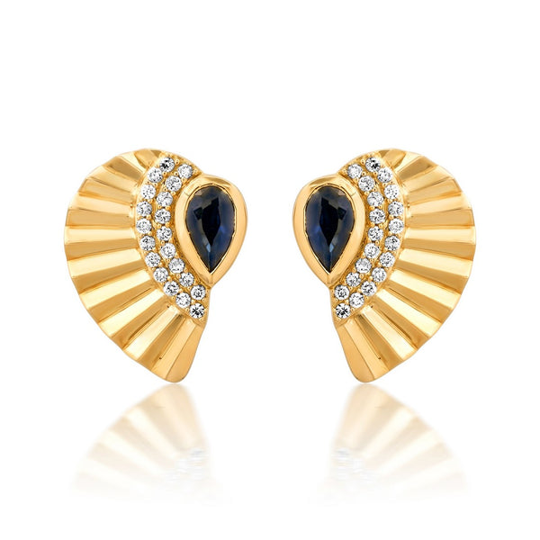FIONA FLUTED FAN STUD EARRINGS