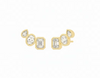LARSON MINI TRI STONE BEZEL  STUD EARRINGS