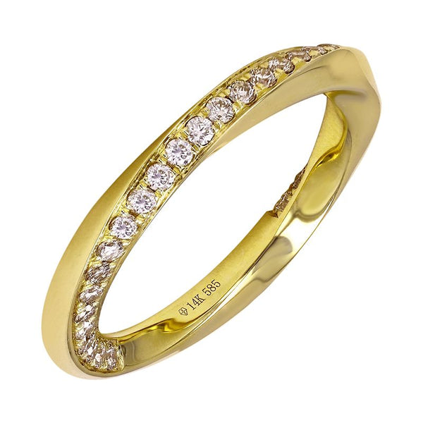 SELMA  GOLD + DIAMOND TWIST RING