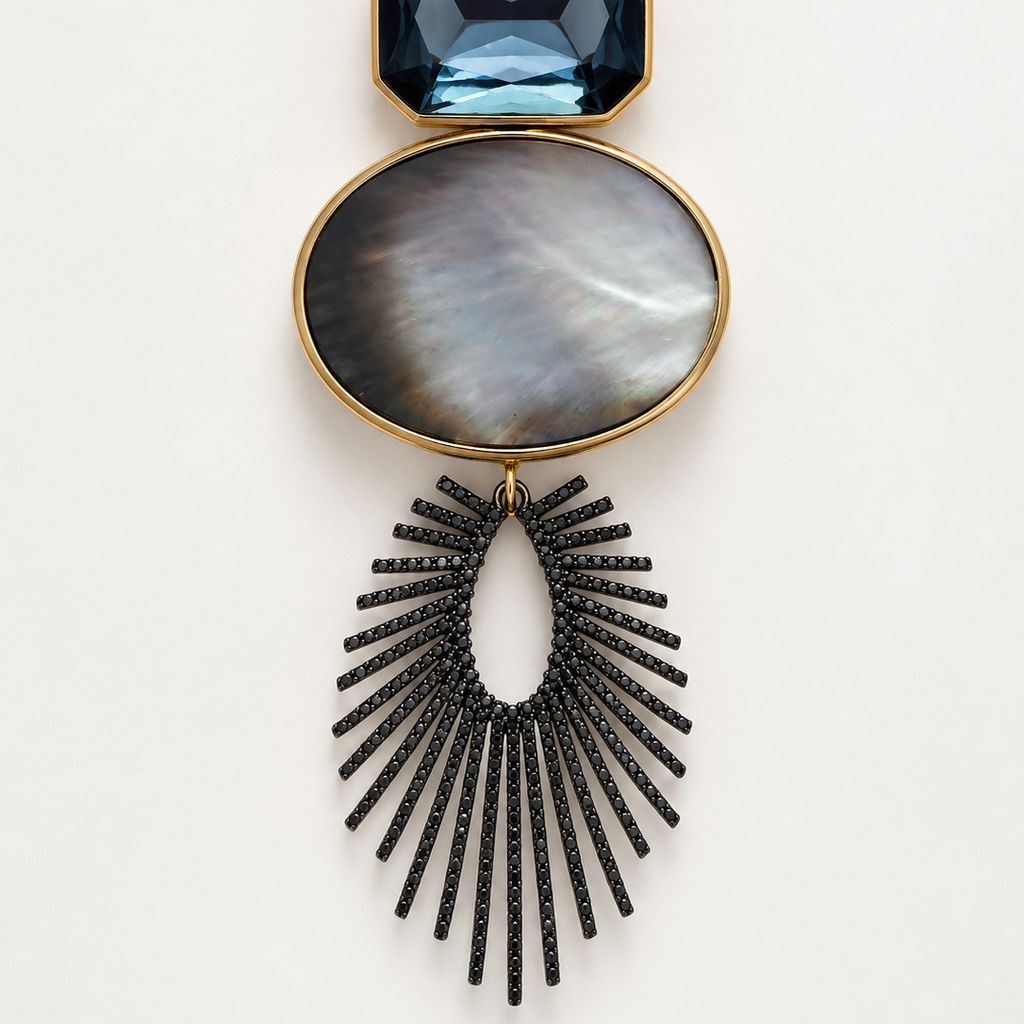 HENRY TRIPLE BURST DROP  NECKLACE -