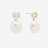 SHASHI EMERALD BAGUETTE CLEO EARRINGS