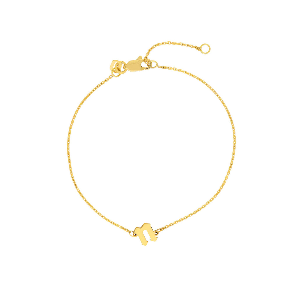 SLANTED OLD ENGLISH  OLD ENGLISH INITIAL BRACELET