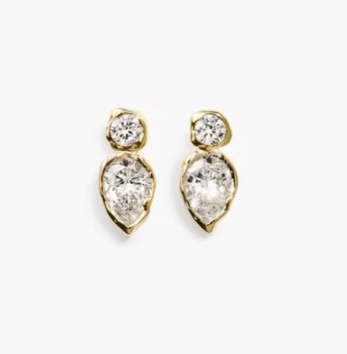 LIZZIE MELTING DROP ROUND PEAR EARRINGS