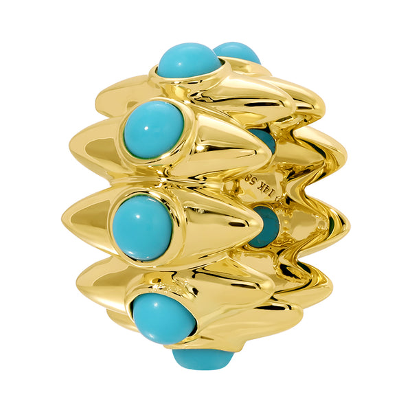 SKYLAR TURQUOISE + GOLD SPIKE RONDELLE