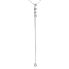 VIOLET  BEZEL DROP LARIAT  NECKLACE