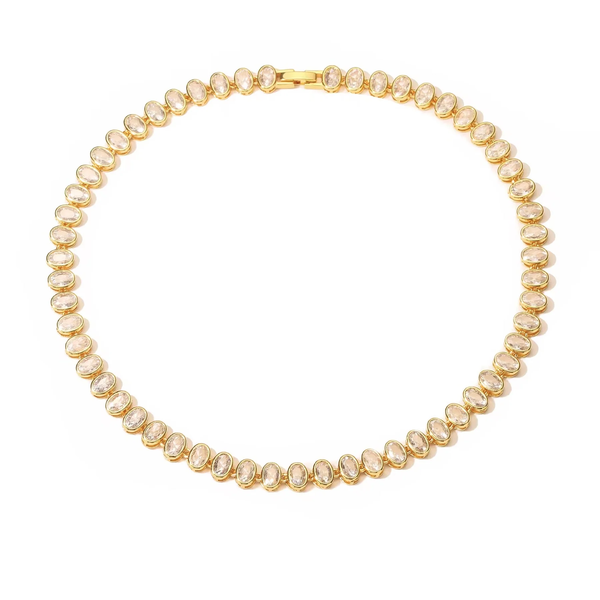 SUZEE OVAL BEZEL TENNIS CHOKER