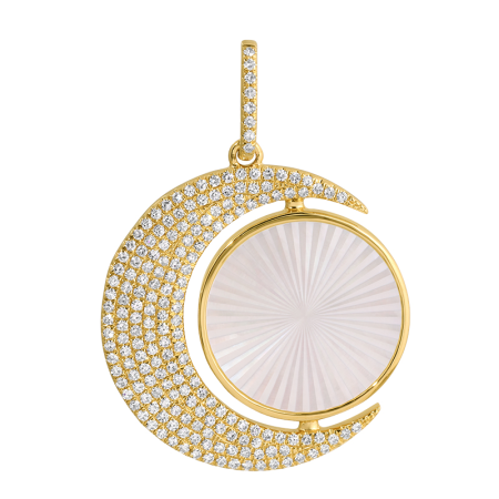 SHAYNE  MOON  FLUTED PENDANT NECKLACE