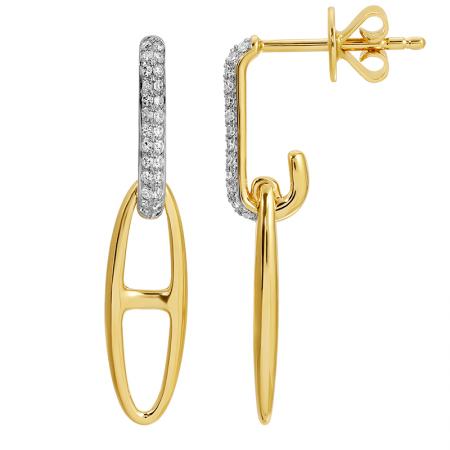 CELIA DIAMOND MARINER LINK DROP EARRINGS