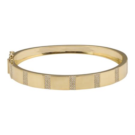 LENNY LINED  DIAMOND BANGLE BRACELET