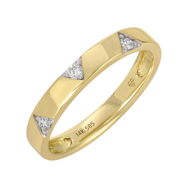 KINGSLEY  TRIANGLE PATTERN DIAMOND +  GOLD  RING