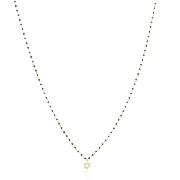 ELSA MINI STAR OF DAVID BLACK NECKLACE