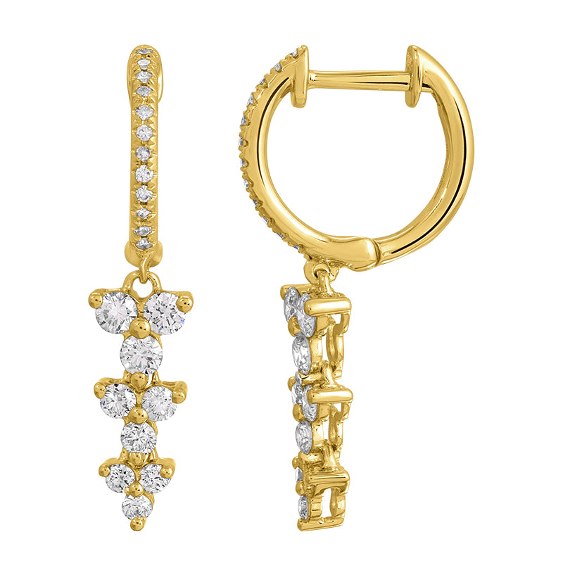 KALLIE TRIO HUGGIE DROP EARRINGS