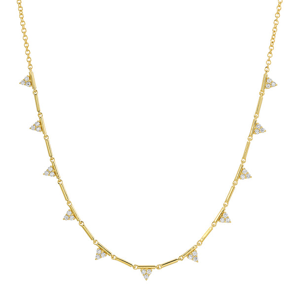 AUGIE DIAMOND BAR TRIANGLE NECKLACE