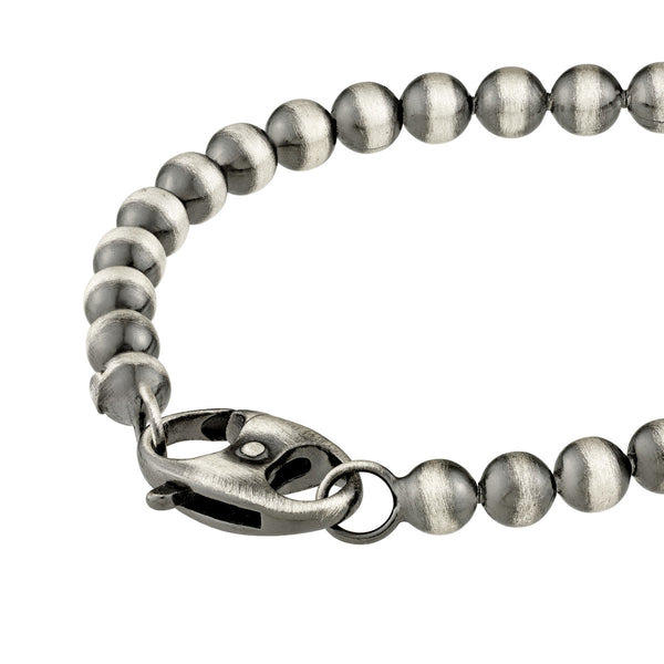 ASHER ROUND BEAD MARINER LOCK CHAIN BRACELET - 8"