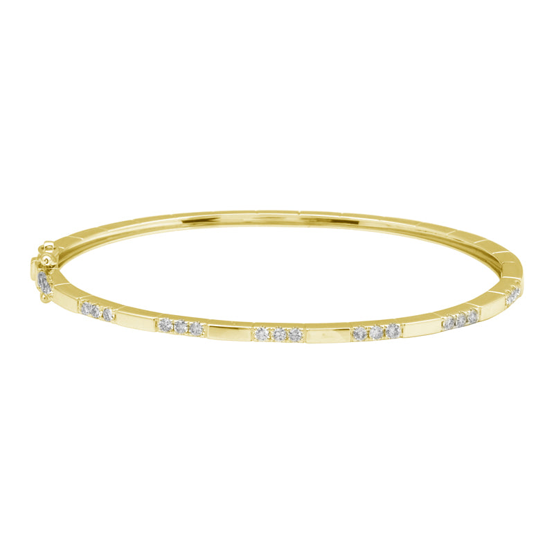LILLA DIAMOND GOLD SQUARE BANGLE BRACELET