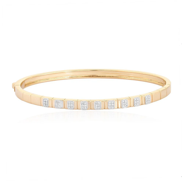 TEAGEN DIAMOND RECTANGLE CUFF BRACELET