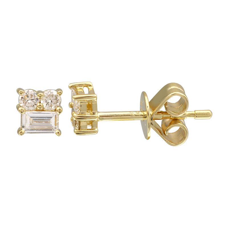 GRAYSON TRIPLE DIAMOND STUD EARRINGS
