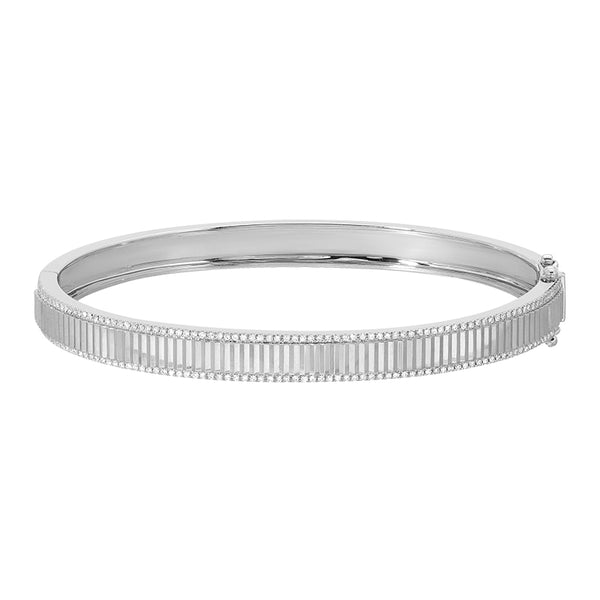 BRETTE  GOLD + DIAMOND BORDER LINES FLUTED DIAMOND BRACELET