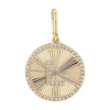 FLUTED DISC INITIAL/ LETTER CHARM L