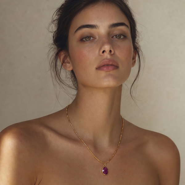 MACKENZIE ROSE PINK STONE NECKLACE