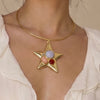 THREE STONE STATEMENT STAR NECKLACE
