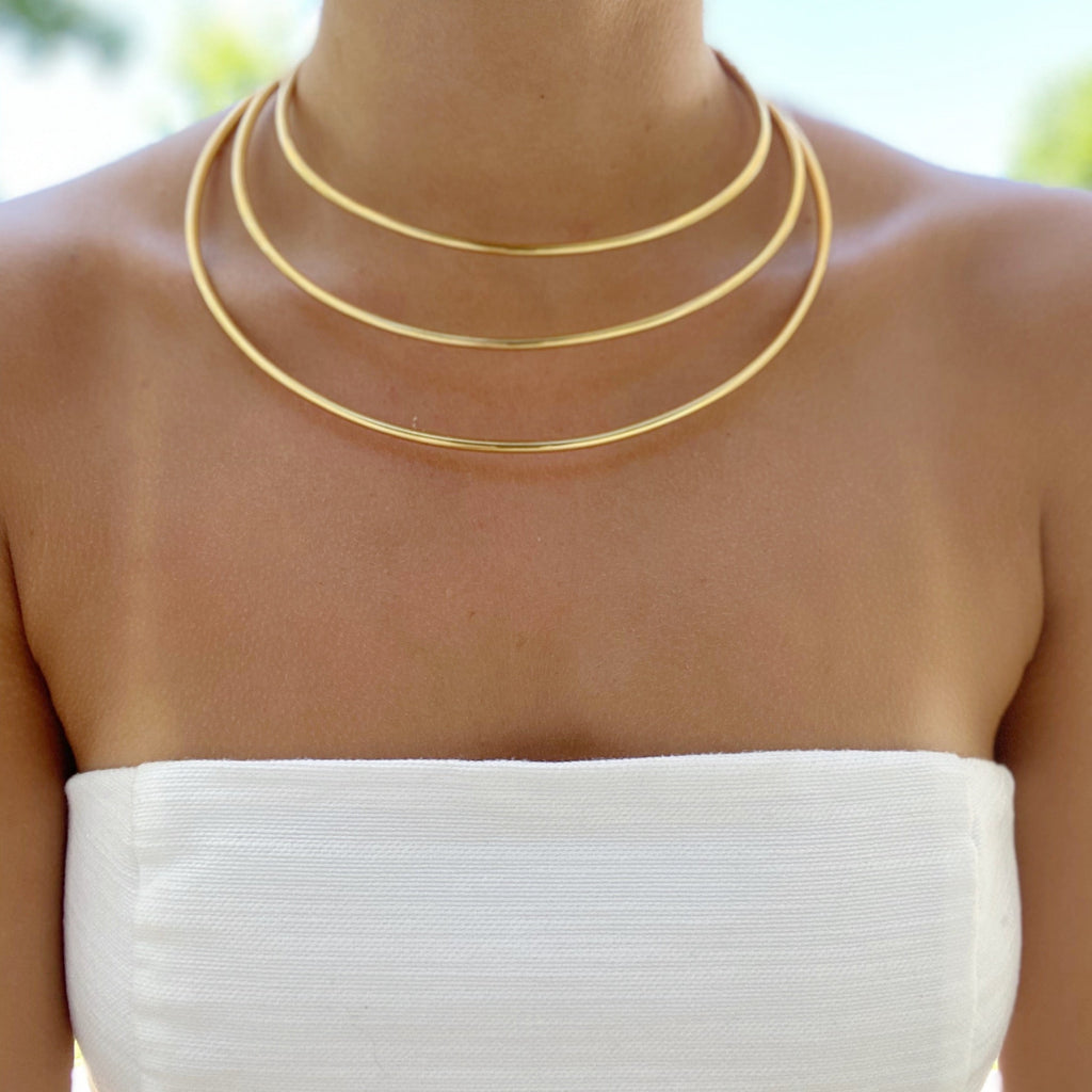 LUCY TRIPLE BANDED CUFF NECKLACE