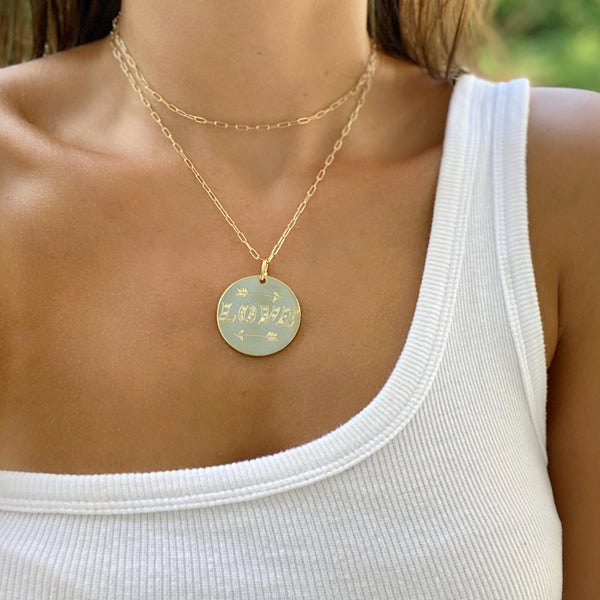 RACHEL LOVE DISC NECKLACE - 1.1/4"