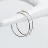 MELINA OPAL - SILVER HOOP EARRINGS