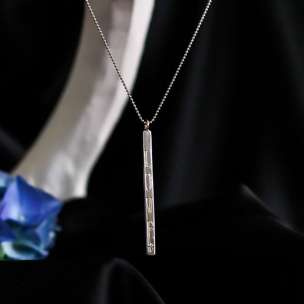 KACEE  LOVE BAR DROP NECKLACE