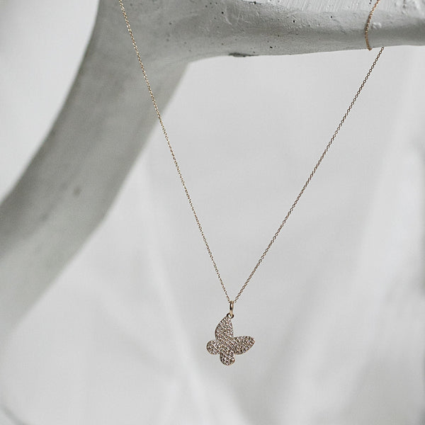 LIVEE  PAVE BUTTERFLY NECKLACE
