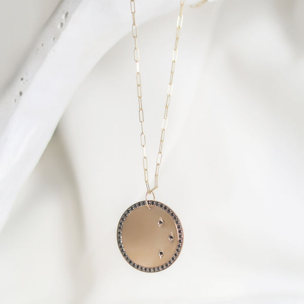 KALI BLACK DIAMOND DISC NECKLACE